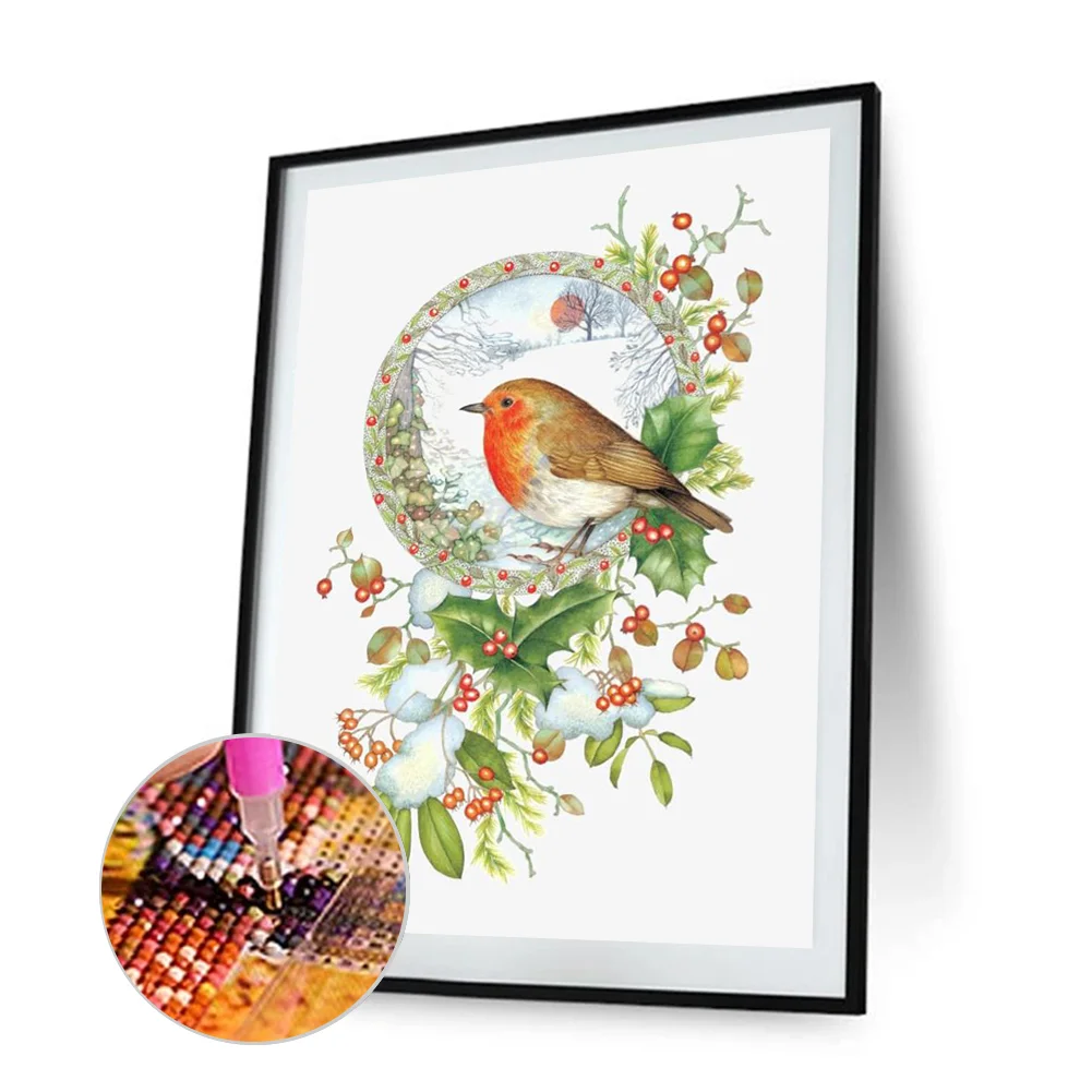 Full Square Diamond Painting 20*30cm - Flowers And Birds