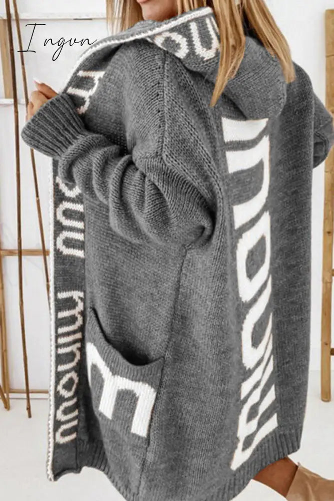 Ingvn - Casual Street Print Patchwork Hooded Collar Outerwear(3 Colors) Grey / S Outerwear/Coats &