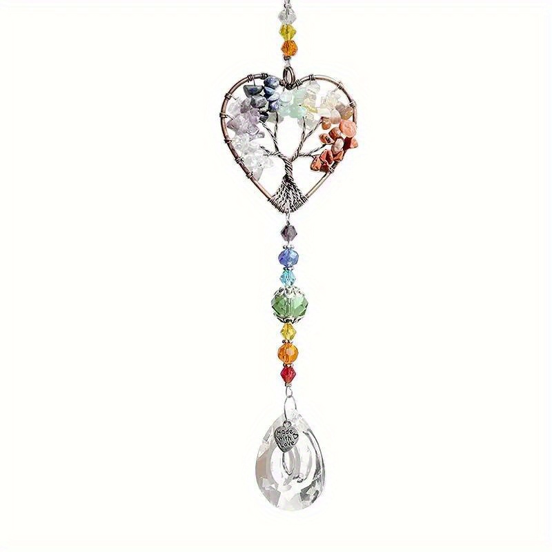 Crystal Suncatchers For Window Hanging, Tree Of Life Sun Catchers With Prisms, For Outdoor Indoor Garden Yard Porch Balcony Patio Car Home Decor