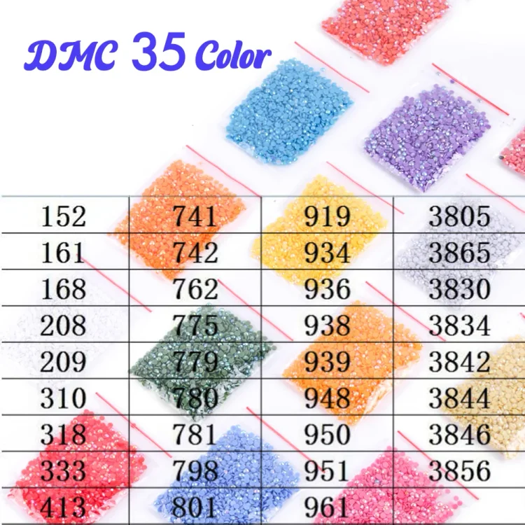 1 Set 35 Colors Diamond Painting Accessory AB Round Drills Beads Durable Embroidery Supply gbfke