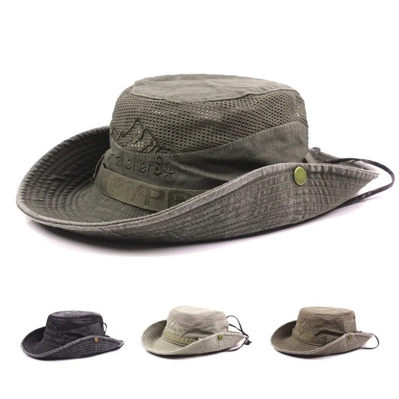 Camping Jungle Fishing 100% Cotton Breathable Mesh Hat