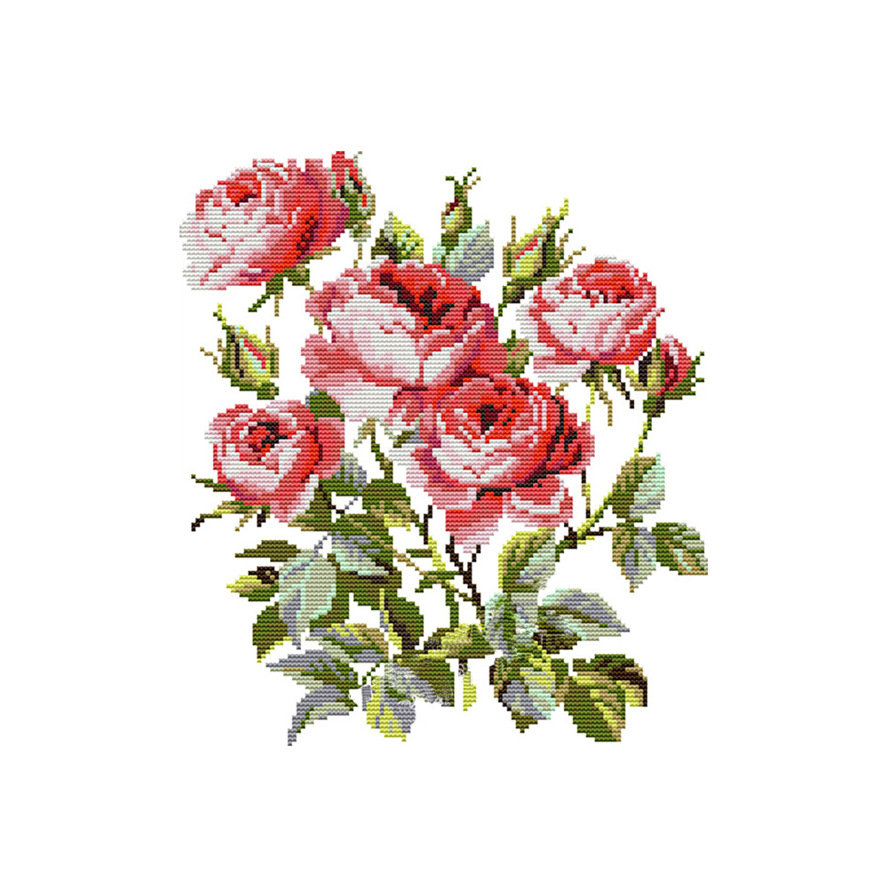 

Rose Flower - 14CT Stamped Cross Stitch - 30*33CM, 501 Original
