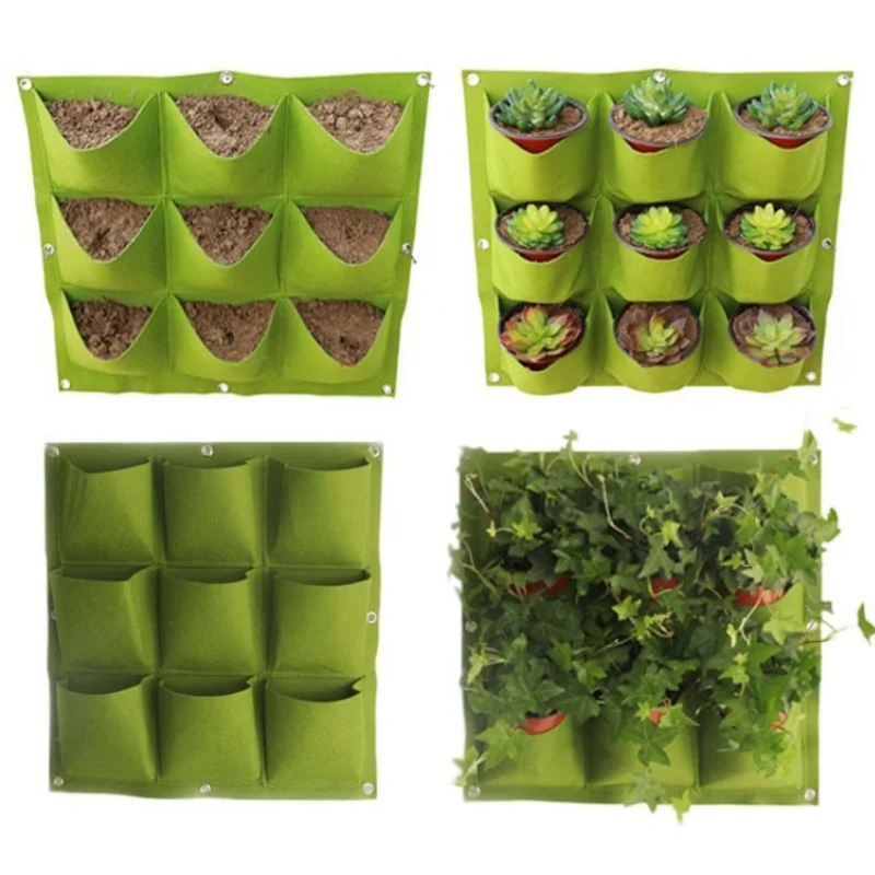 9/18/36/64 Pockets Green Grow Bags Planter