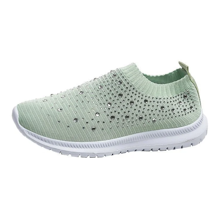 Women's Crystal Breathable Orthopedic Arch Support Slip-On Walking Sneakers Shoes