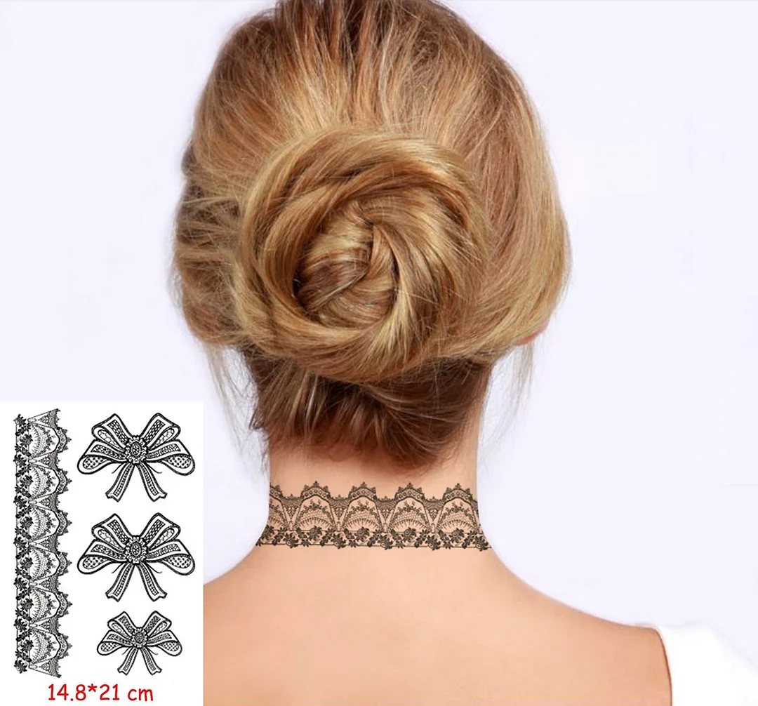 Temporary Tattoo Stickers Sexy Rose Heart-shaped Wreath Fake Tatto Waterproof Tatoo Back Leg Arm Belly Big Size for Women Girl