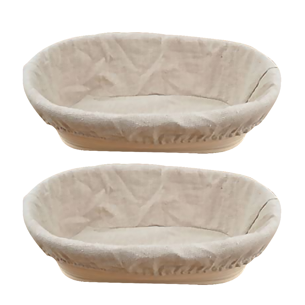 

2x Oval Rattan Dough Basket Baguette Brotform Bread Fermentation Baskets, 501 Original