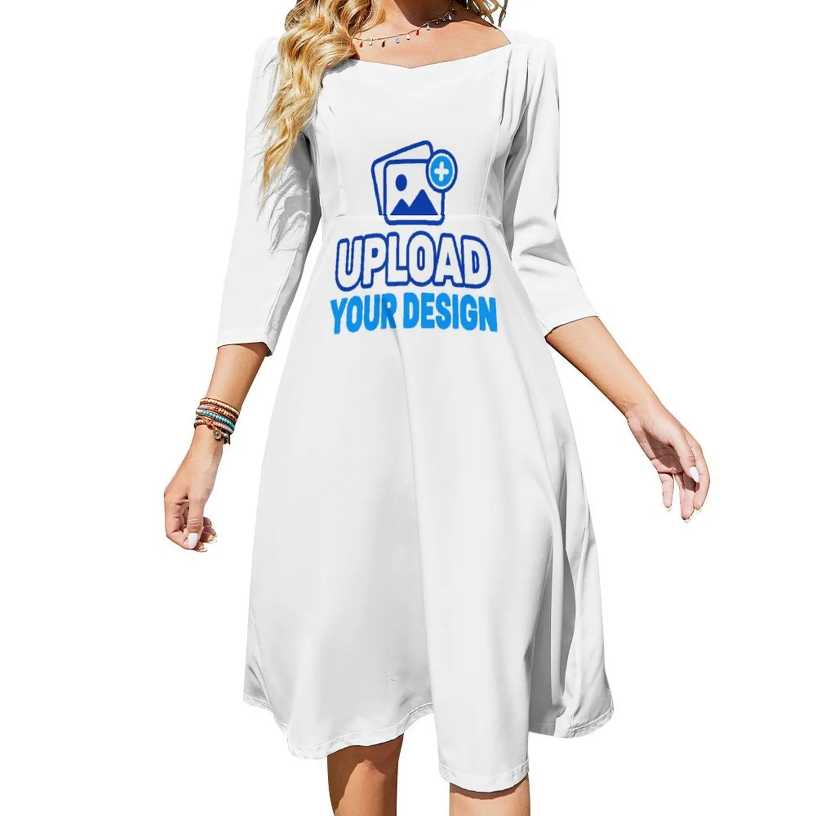 Custom Bow-Detail Flared Dress With Back Zipper product image 9