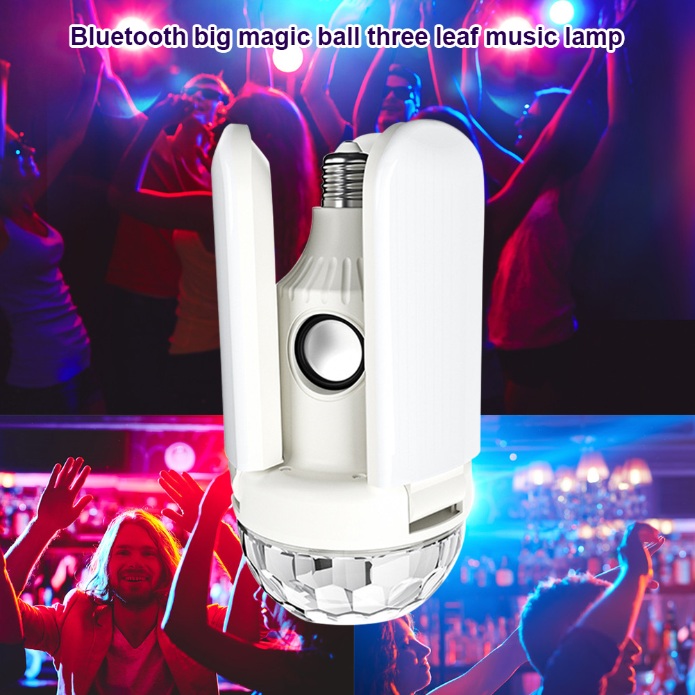 

LED Foldable 3-Leaf Light Colorful E27 Bluetooth Music Speaker Ceiling Lamp, 501 Original