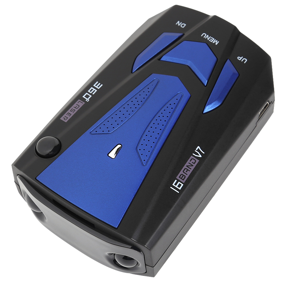 

V7 2020 Car Radar Detector English Russian Human Voice Speed Warning X K, Dark blue, 501 Original