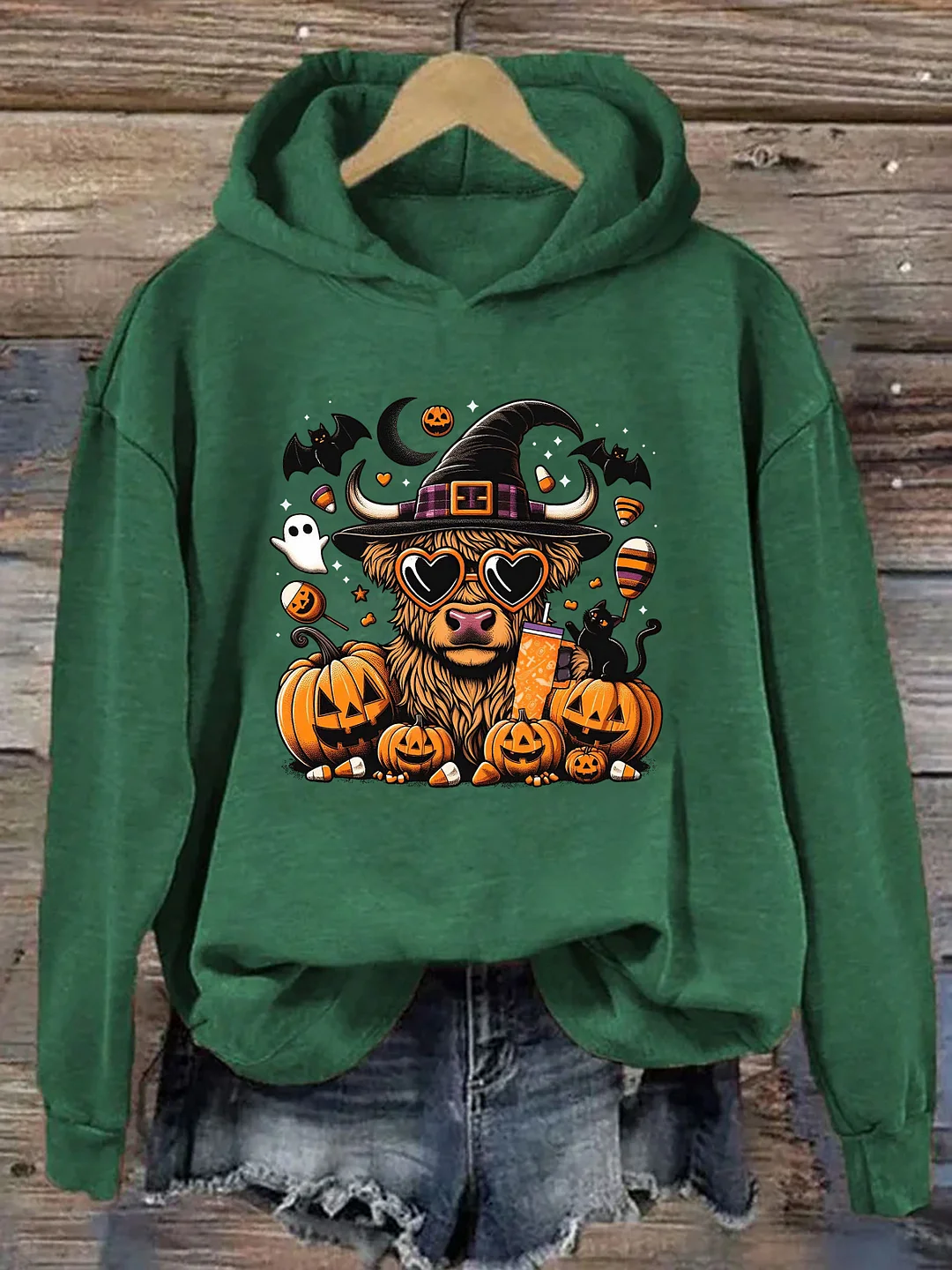 Halloween Highland Cow Hoodie