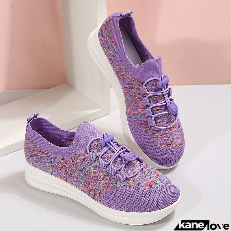 Women's Sports Breathable High Elasticity Mesh Slip-on Running Shoes