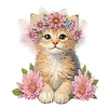 uk.everydayedeals DIY Diamond Painting Acrylic Bobble Head Decoration - Cat Pink Flower