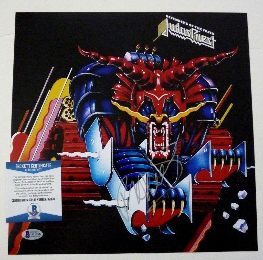 Rob Halford Judas Priest Defenders Faith Signed 12x12 LP Photo Poster painting BAS Certified