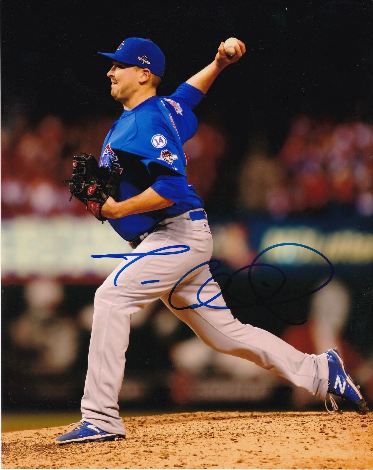 TREVOR CAHILL CHICAGO CUBS ACTION SIGNED 8x10