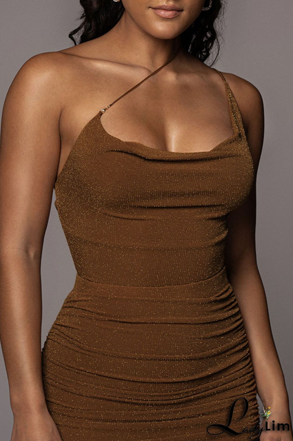Blue Sexy Solid Split Joint Fold Spaghetti Strap Sleeveless Two Pieces