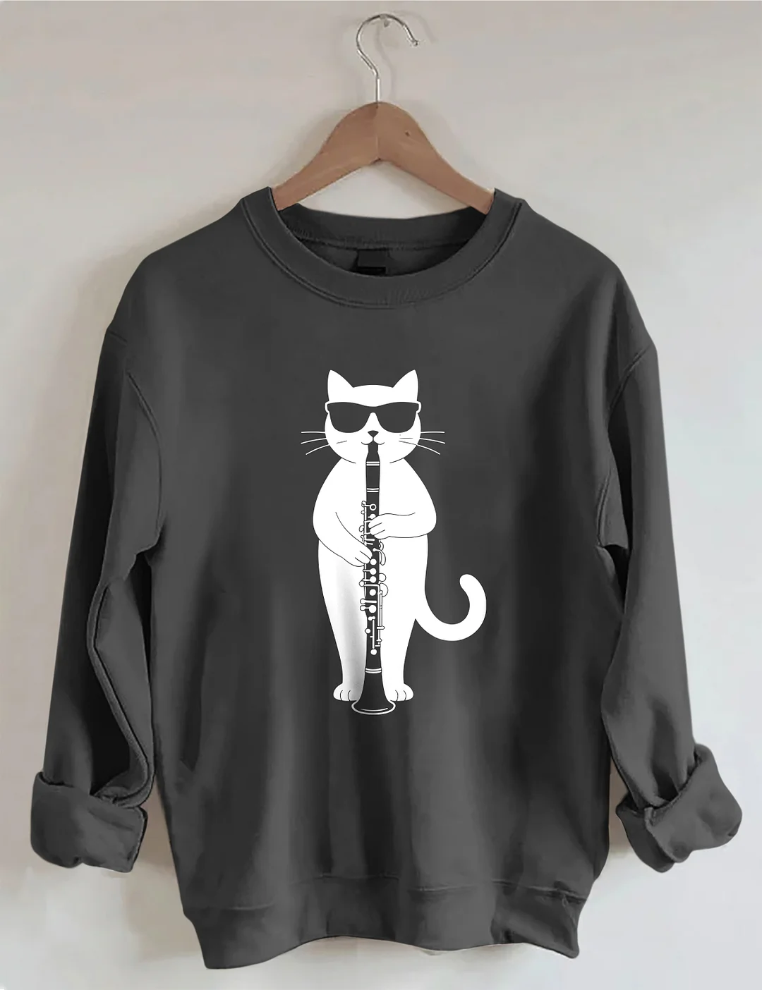 Funny Cat Clarinet Player Sweatshirt