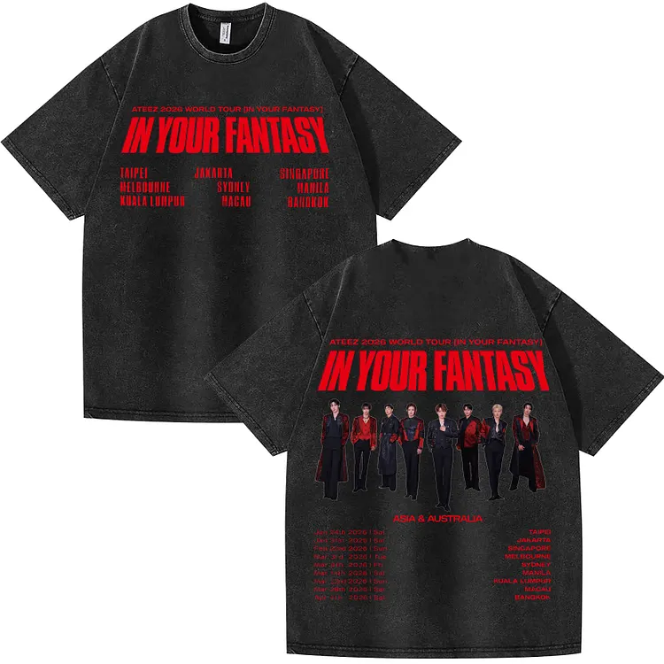 Ateez 2026 In Your Fantasy Tour Asia & Australia Setlist Washed T
