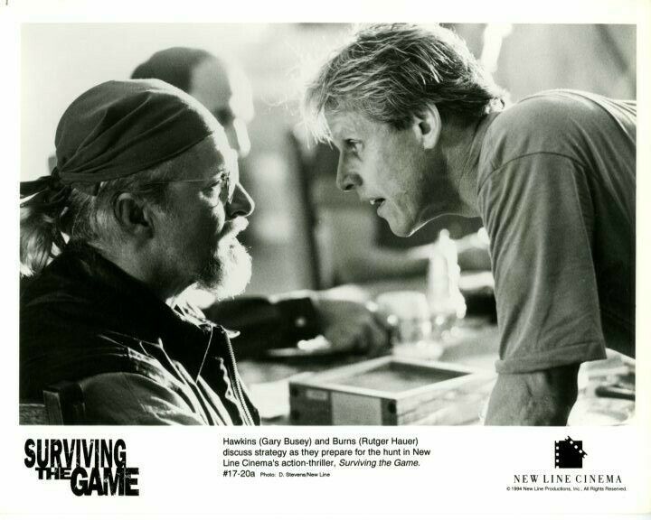 Rutger Hauer Gary Busey Surviving the Game original 8x10 press Photo Poster painting