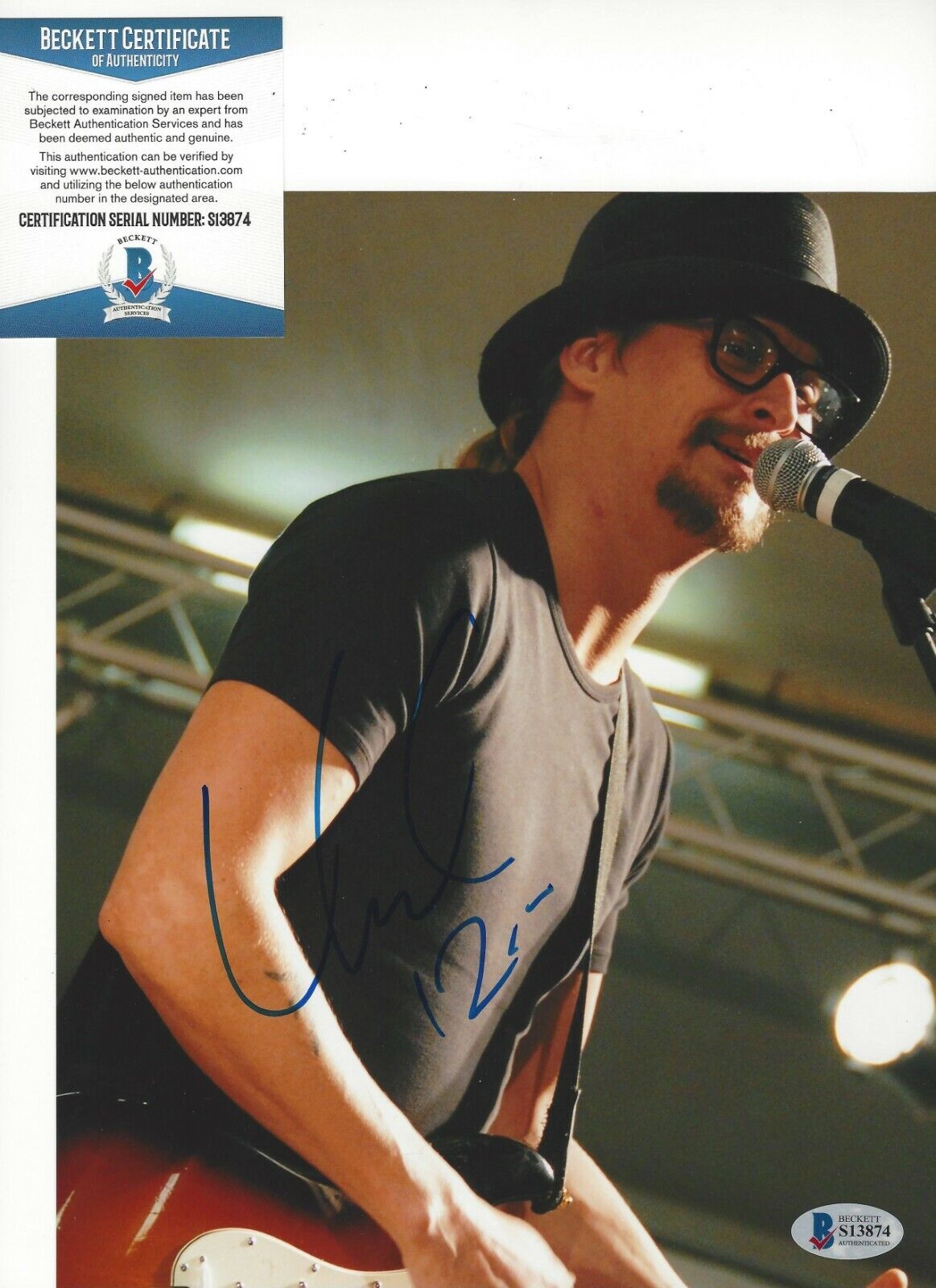 AMERICAN BADASS KID ROCK SIGNED 8x10 Photo Poster painting BECKETT COA BOB RITCHIE DETROIT ICON