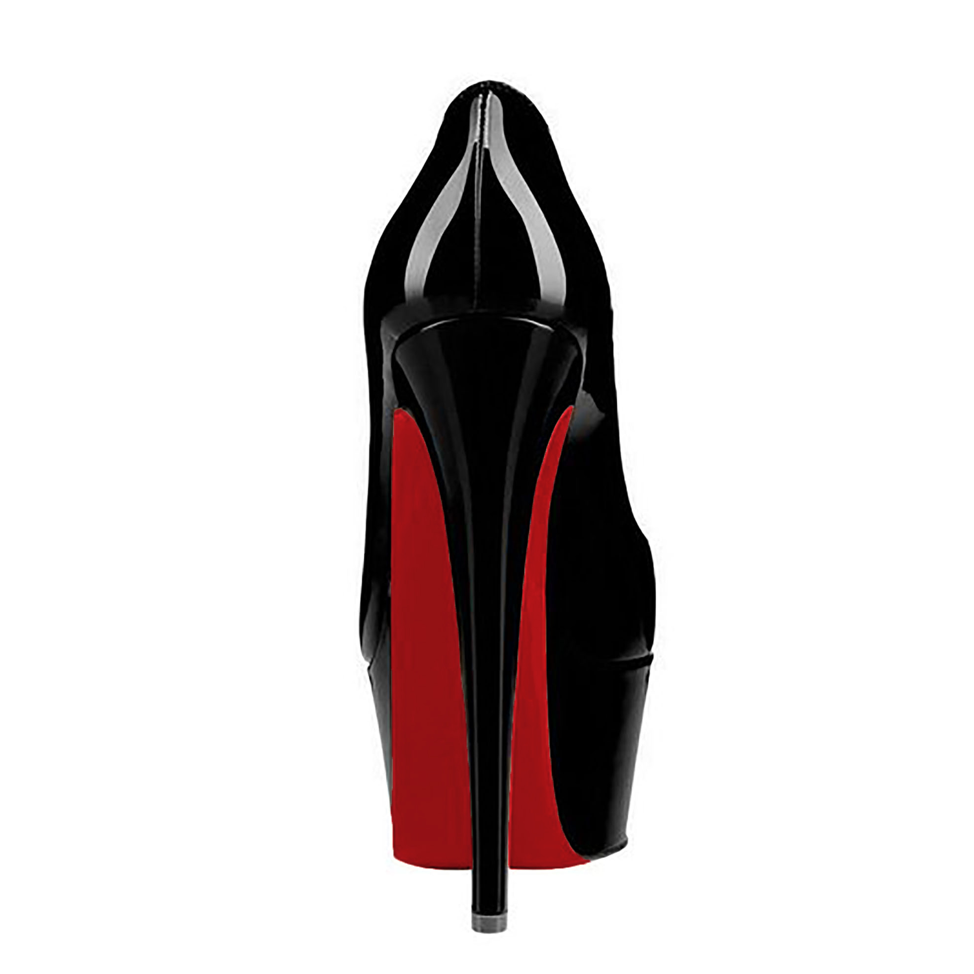 160mm Women's High Heels Pumps Platform Shoes Black Patent-vocosishoes