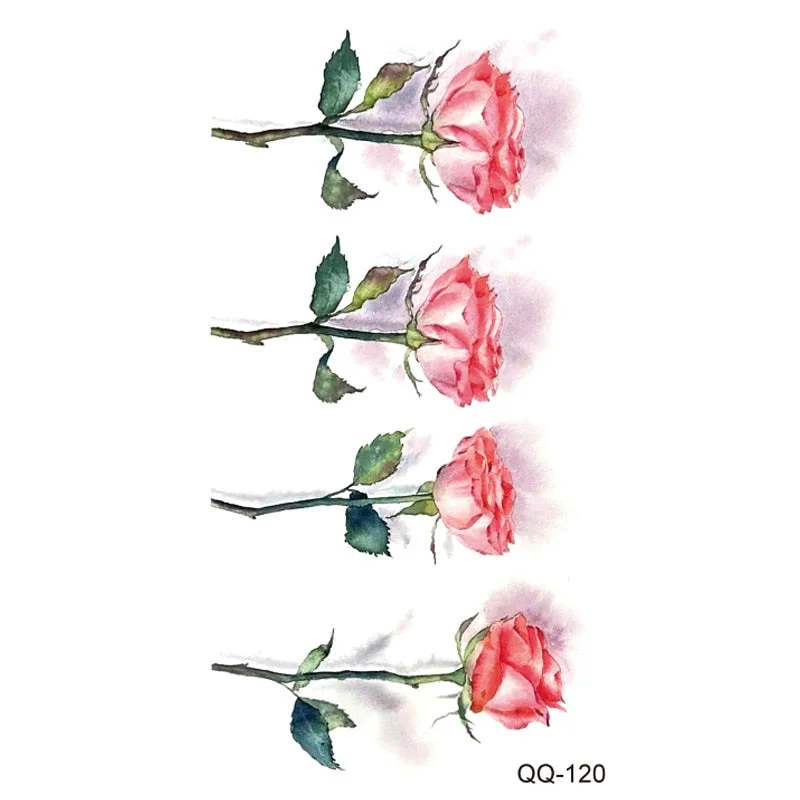 Small Waterproof Temporary Tattoo Sticker Colorful Feather Flower Leaves Planet Moon Women Body Art Wrist Neck Fake Tattoos Men