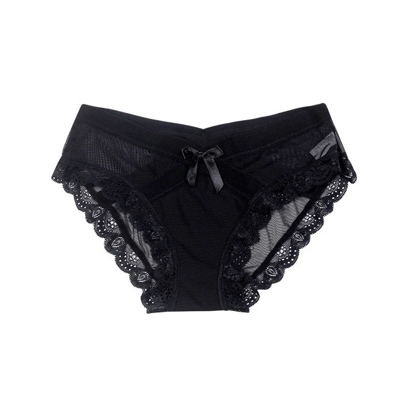 Women Lace Briefs Ultra Thin Underwear Underpants Lingerie Sexy Half Back Coverage Panties Lady Sleepwear Low-Rise Knickers New
