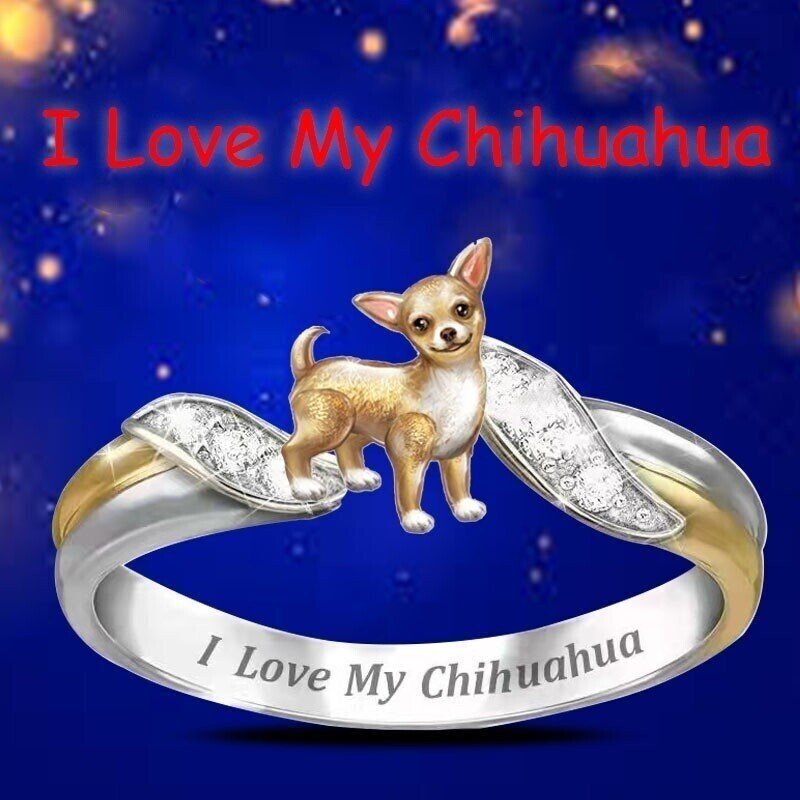 Crystal Dog Memorial Ring For Dog Lover