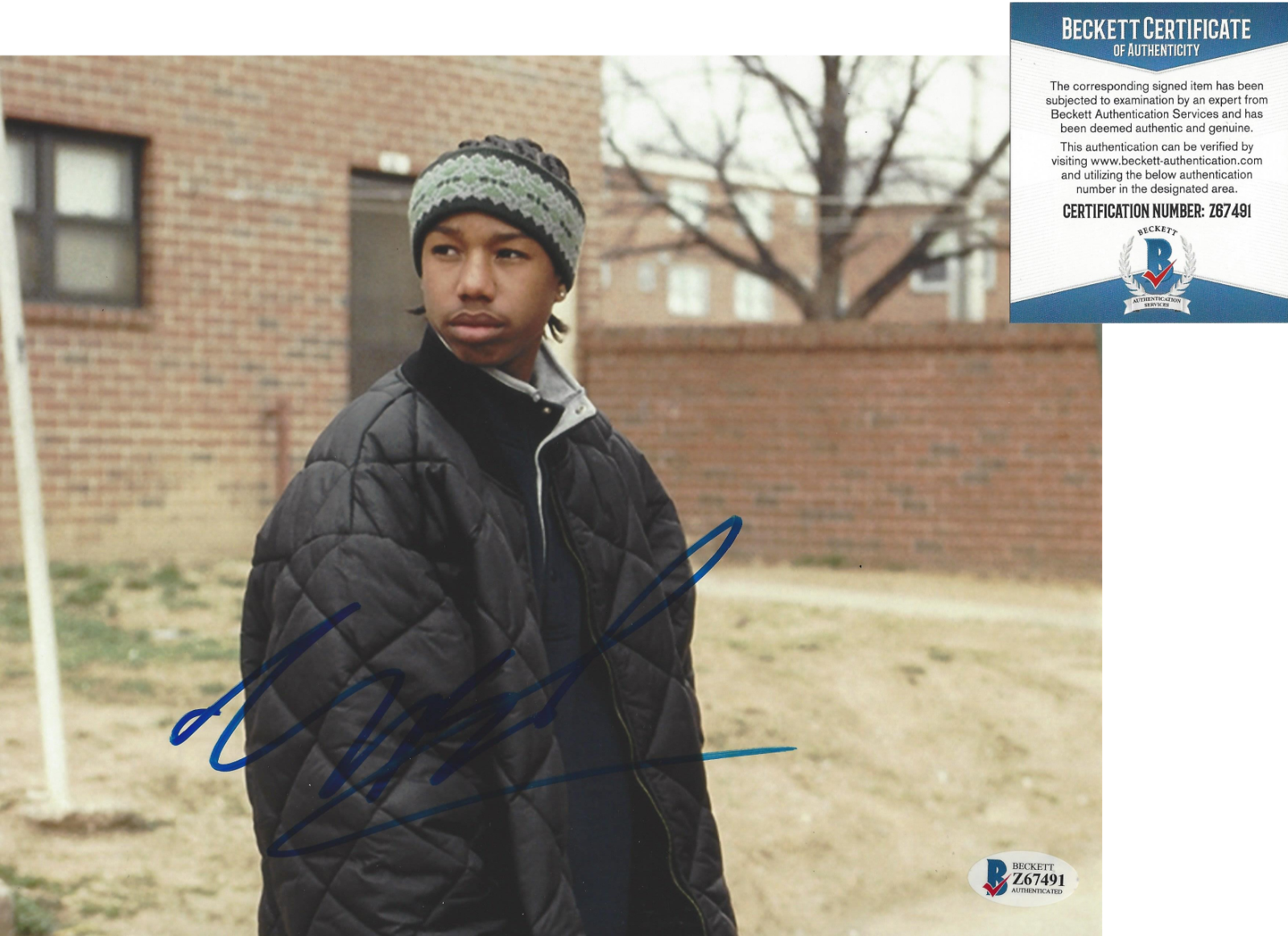 MICHAEL B. JORDAN HAND SIGNED THE WIRE WALLACE