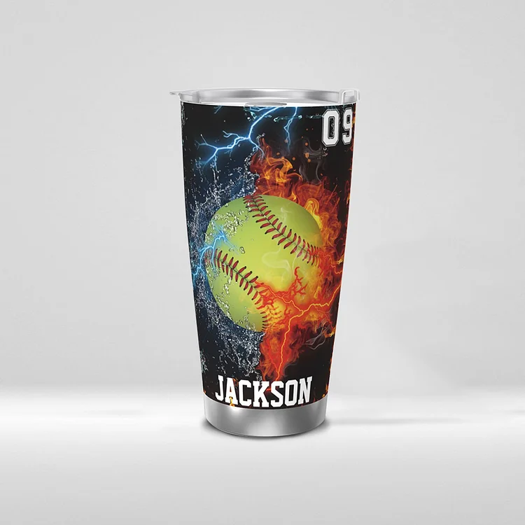 Personalized Softball Stainless Steel Mug|M17