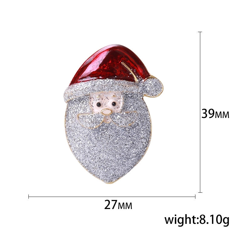Cute Classic Style Pin Santa Claus Snowflake Elk Alloy Enamel Inlay Rhinestones Unisex Brooches