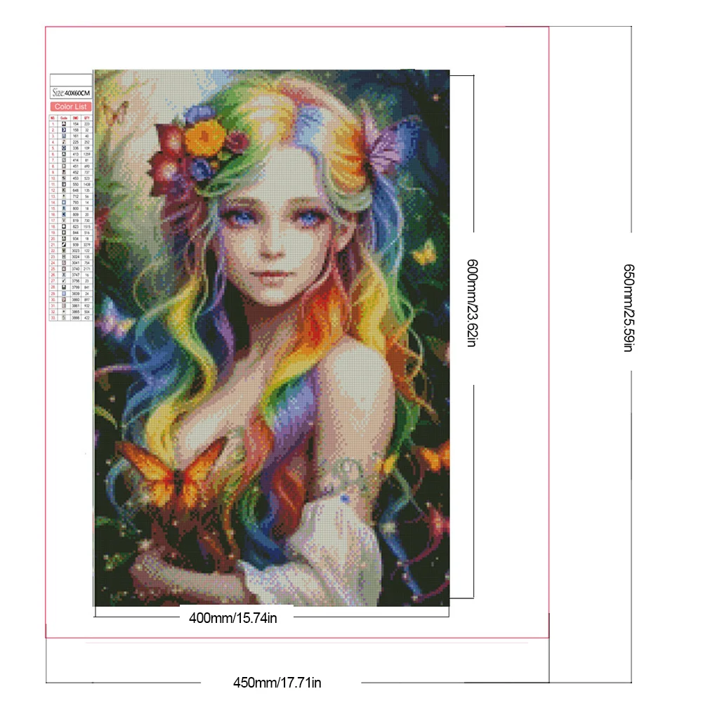 Partial AB Diamond Painting - Full Round Drill - Girl(Canvas|45*65cm)
