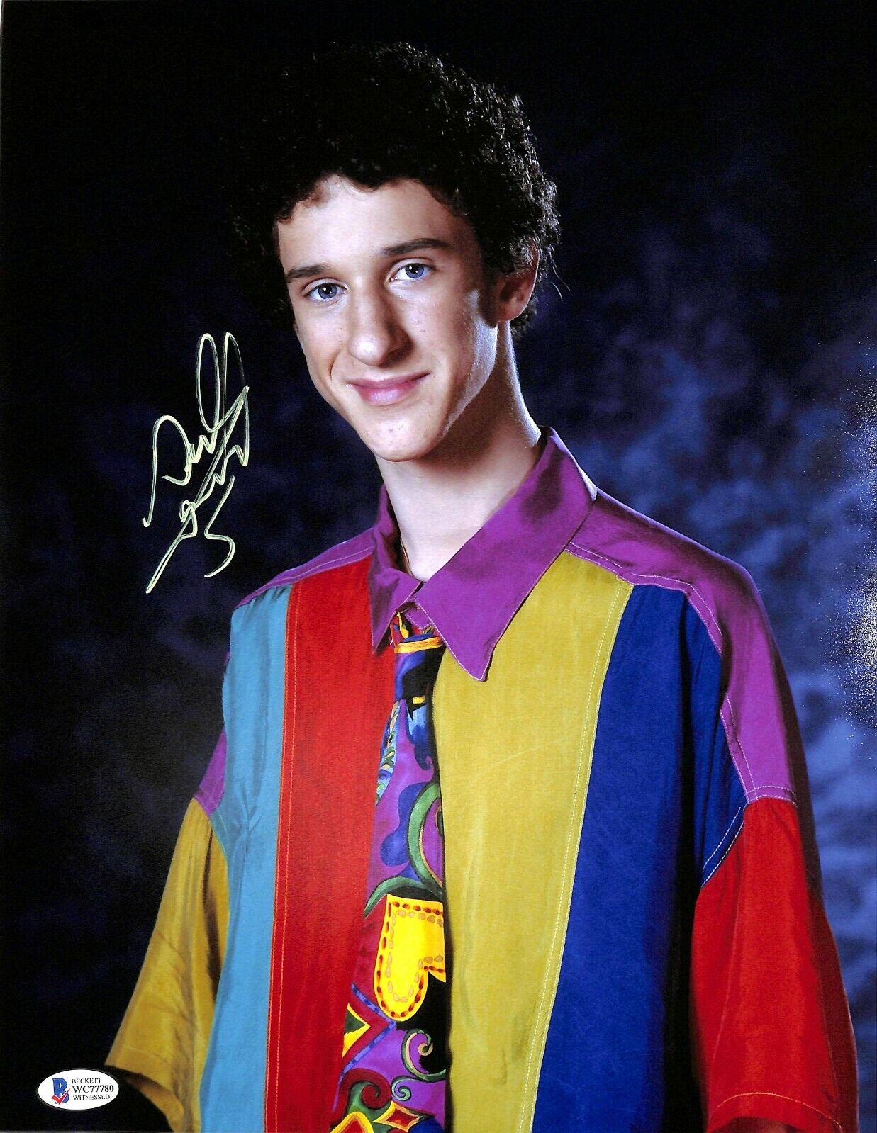 DUSTIN DIAMOND Signed SAVED BY THE BELL Screech 11x14 Photo Poster painting Beckett BAS Witness