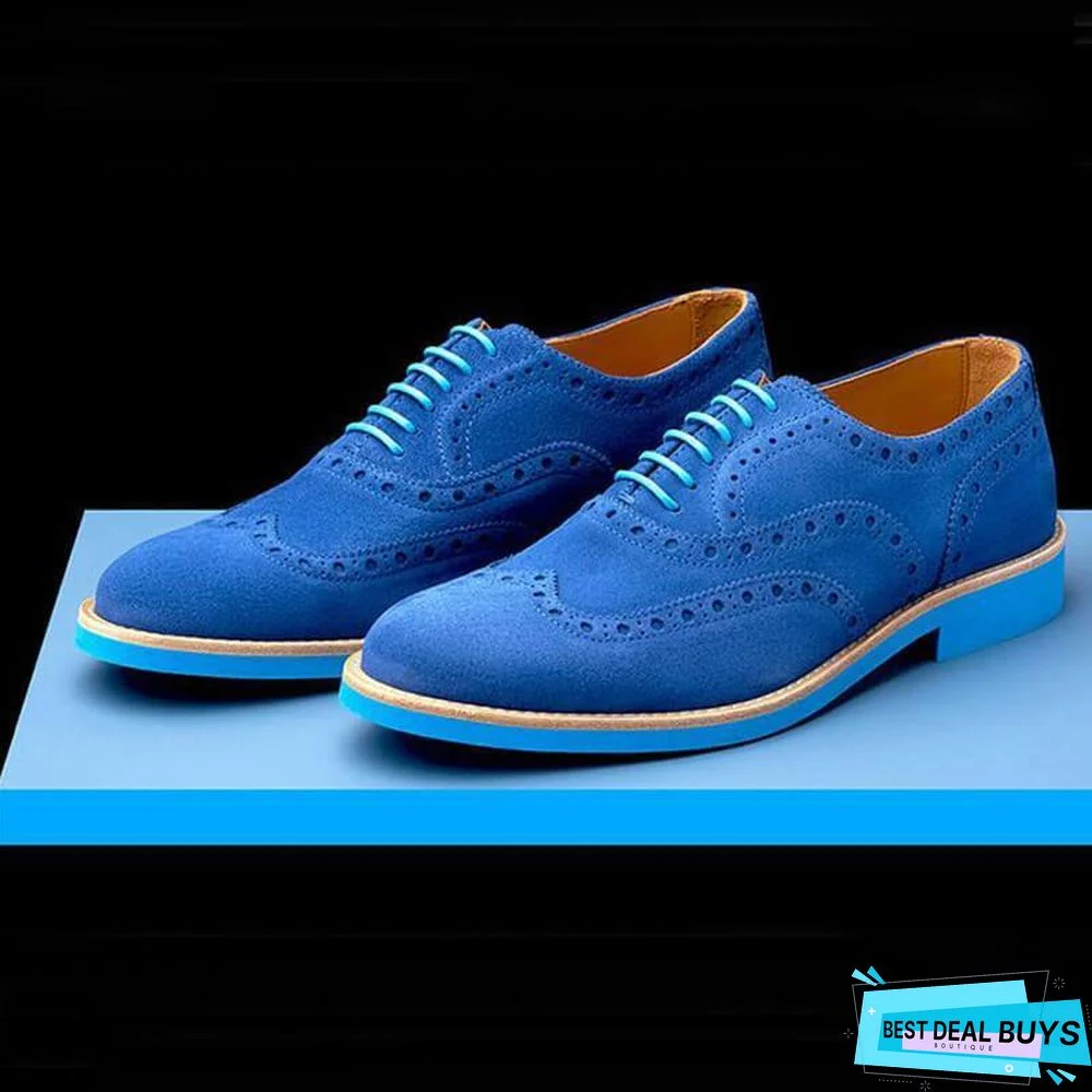 Men's Fashion Brogue Carved Suede Shoes