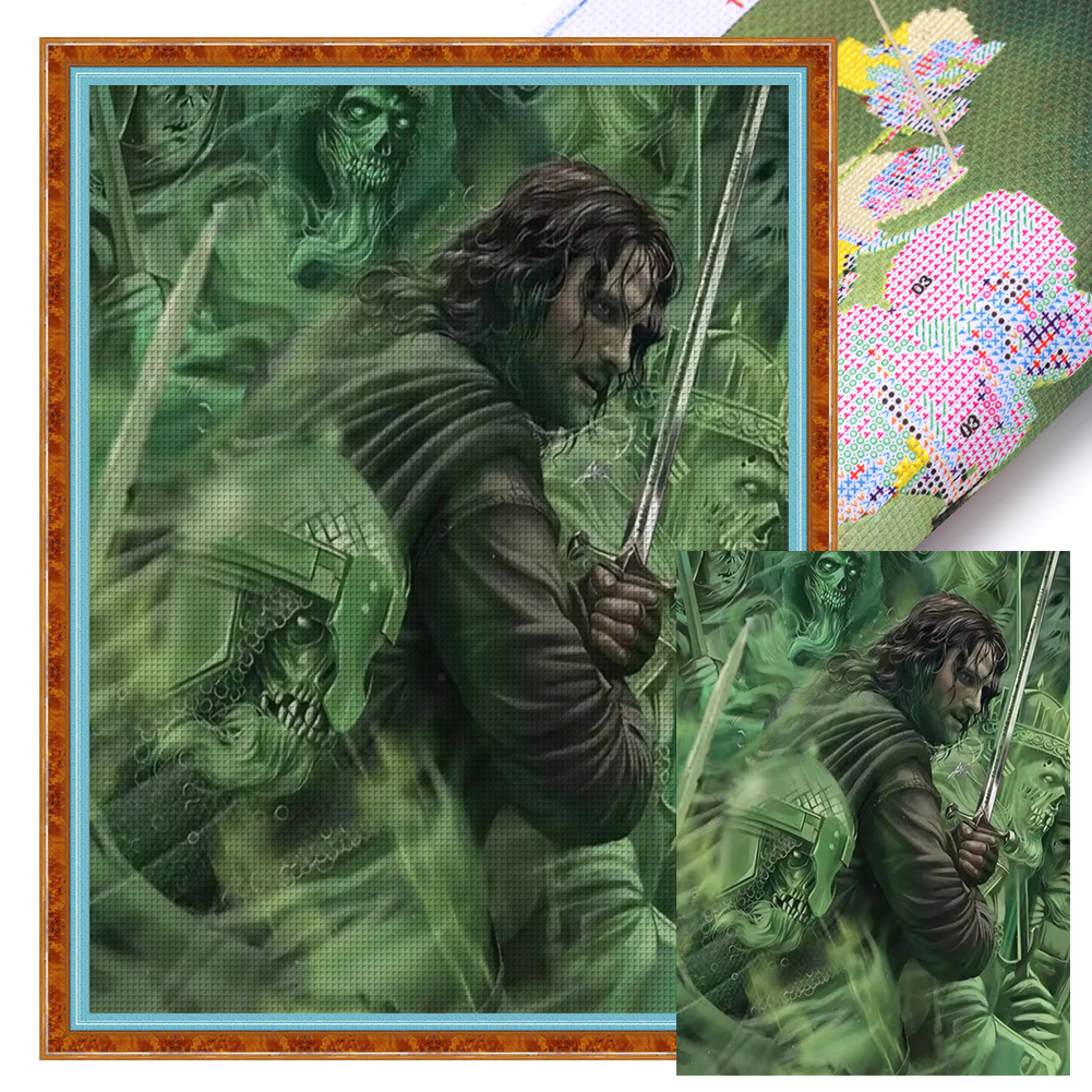 Lion Of The Dead Full 14CT Pre-stamped Canvas(45*60cm) Cross Stitch
