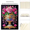 50 Pages DIY Cup Flowers Special Shaped Diamond Painting Notebook
