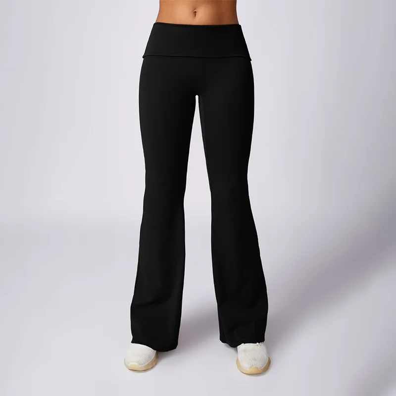 High-waisted hip-lifting flared casual sport pants