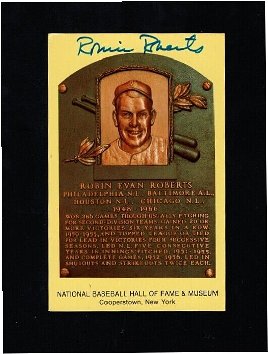 ROBIN ROBERTS-PHILADELPHIA PHILLIES AUTOGRAPHED HOF POSTCARD Photo Poster painting-(d.2010)