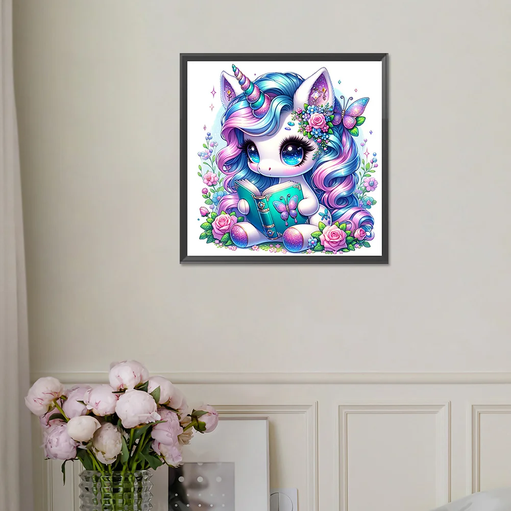 Diamond Painting - Full Square Drill - Read Unicorn(Canvas|35*35cm)