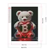 Diamond Painting -DIY Full Square Drill Heart Bear Letter B