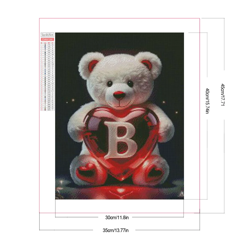 Diamond Painting - Full Square Drill - Bear Love B(Canvas|35*45cm)
