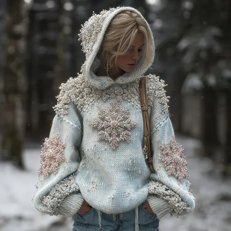 Women's Halloween Snowflake Sparkle Warm Sweater