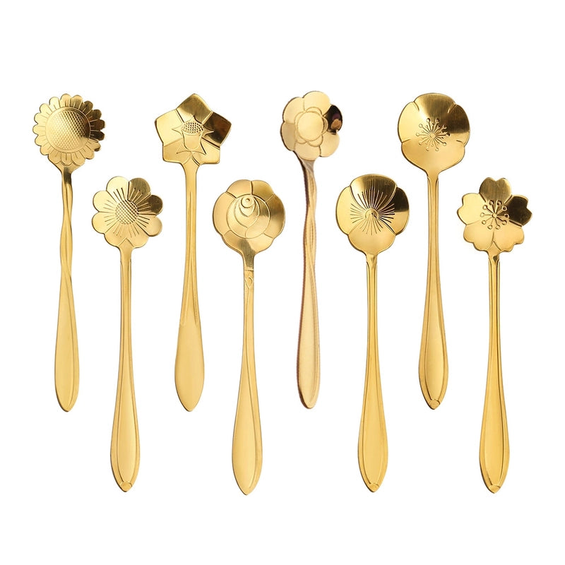Vacation Flower Stainless Steel Spoon 1 Piece 1 Set
