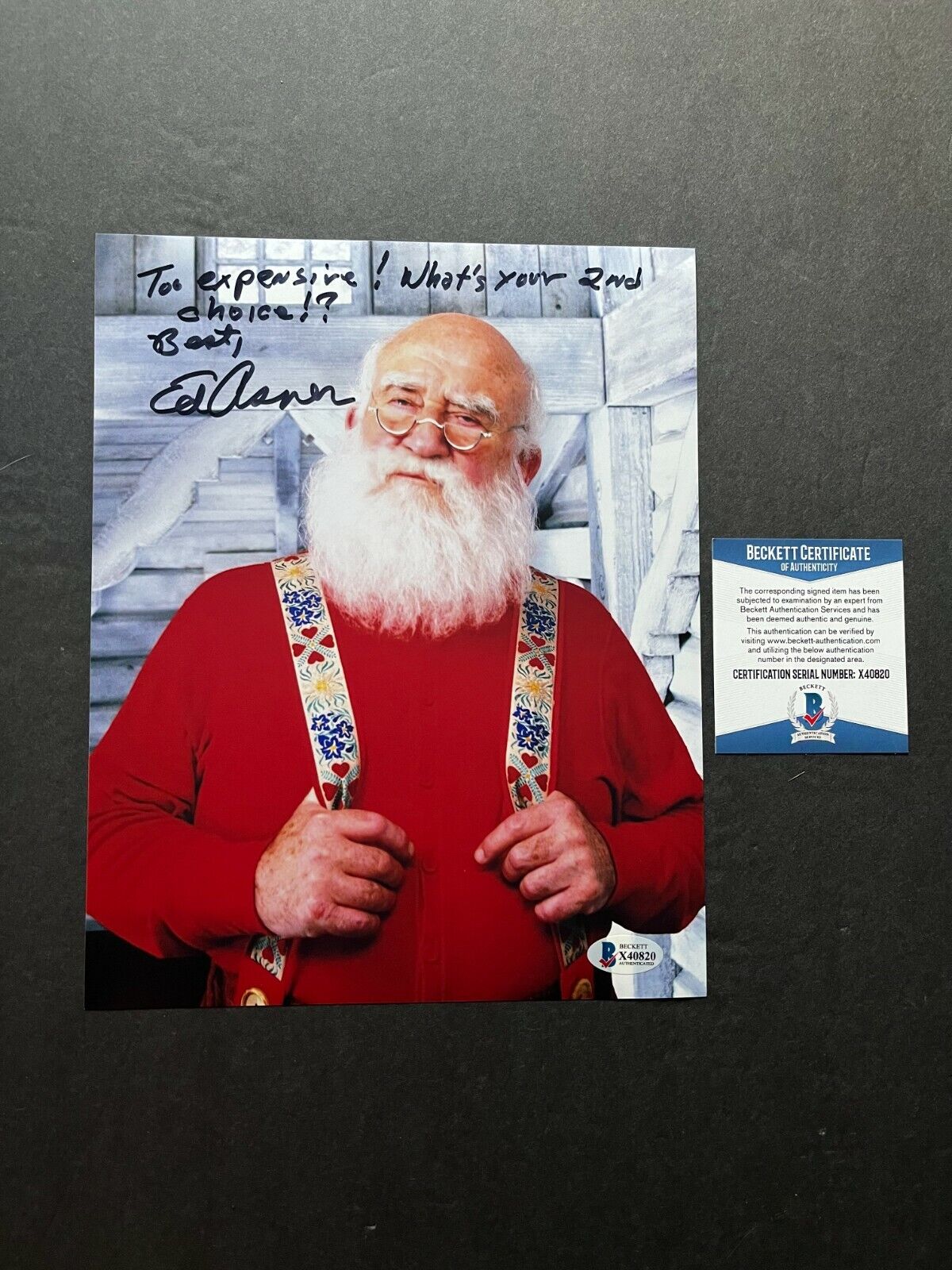 Ed Asner Rare! signed autographed Santa in Elf 8x10 Photo Poster painting Beckett BAS coa