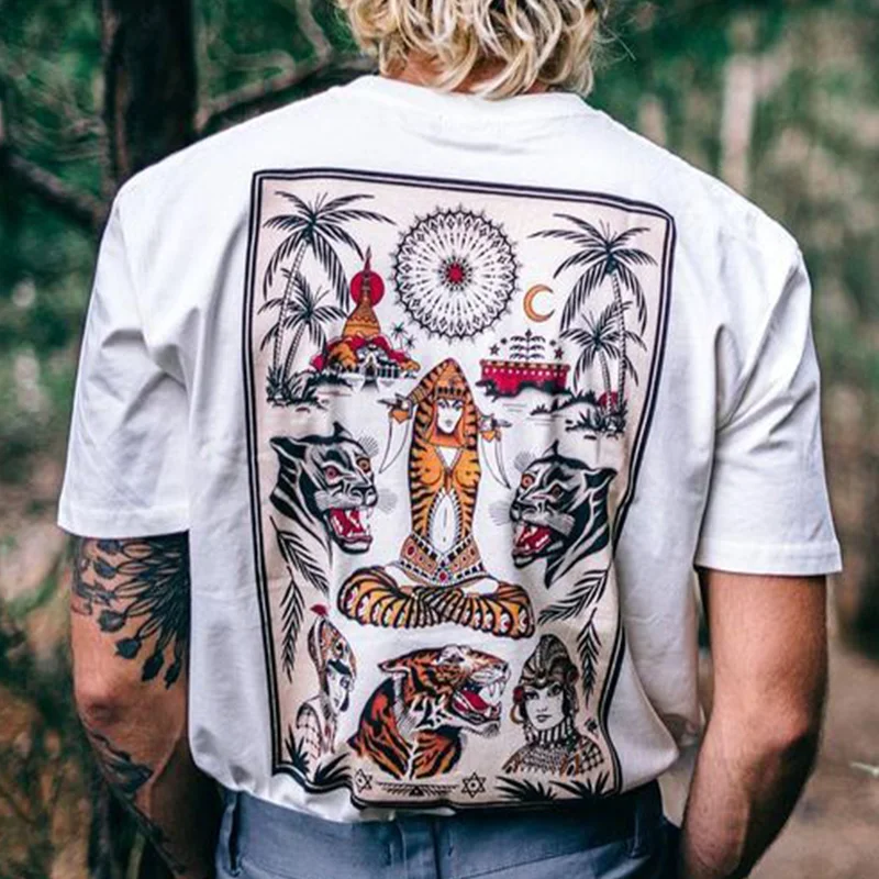 Men print white T-Shirt - Krazyskull