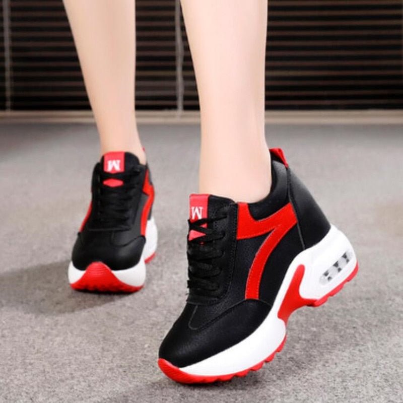 2021 Spring Women Casual Shoes Platform Sneakers Comfortable Air Cushion Outdoor Solid Heightening Footwear Chaussures Femme