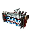 Inline 6 Cylinder 4-Stroke Engine Match 4 Speed Engine Sequential Gearbox MOC Building Block Bricks DIY Assembly Model