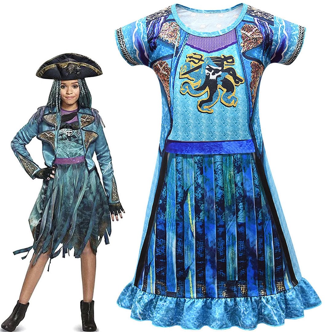 Descendants 3 Uma Ursula Cosplay Fantasia costumes Kids Dresses Girls Costume Summer Princess-Pajamasbuy