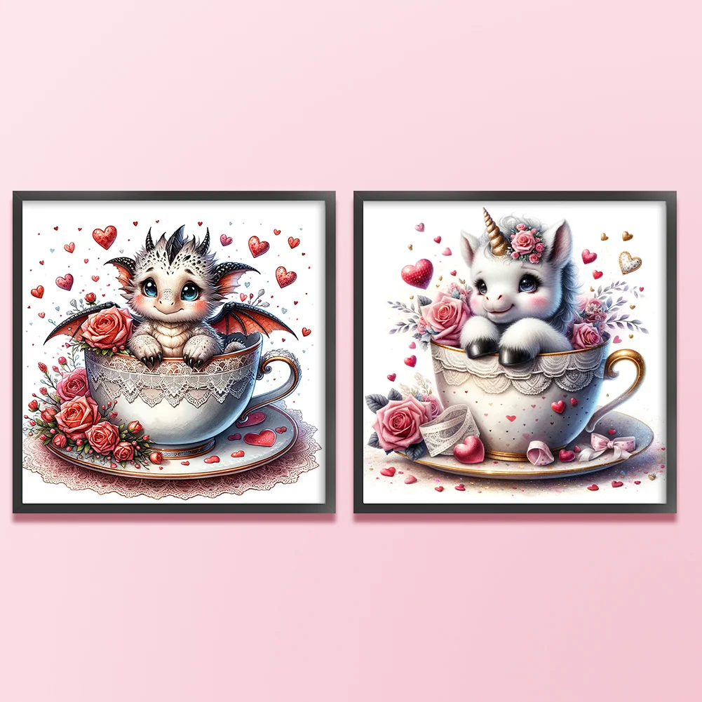 (2pcs)11CT Full Stamped Cross Stitch - Cartoon(Canvas|45*45CM)