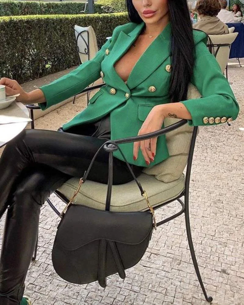 DONATELLA GOLD BUTTON BLAZER