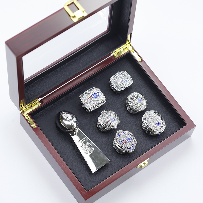 6 New England Patriots NFL Super Bowl championship rings set